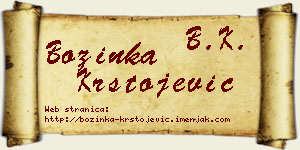 Božinka Krstojević vizit kartica